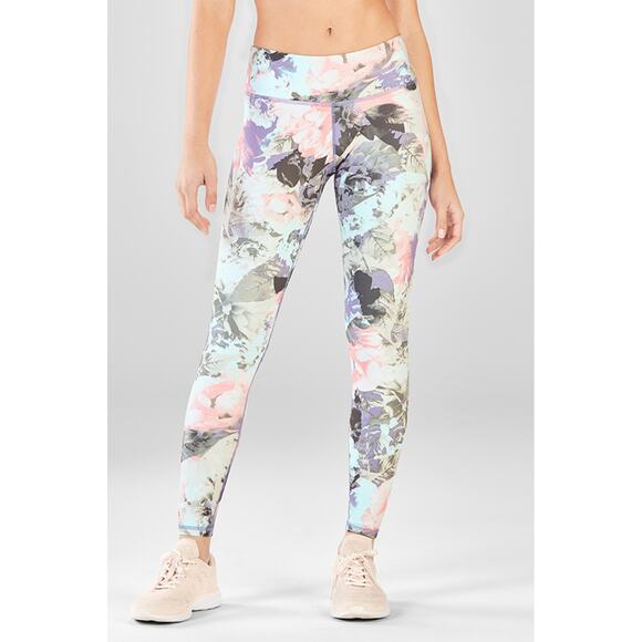 Fabletics Leggings Womens Small Pink Secret Garden‎ Floral Define PowerHold - Picture 1 of 8